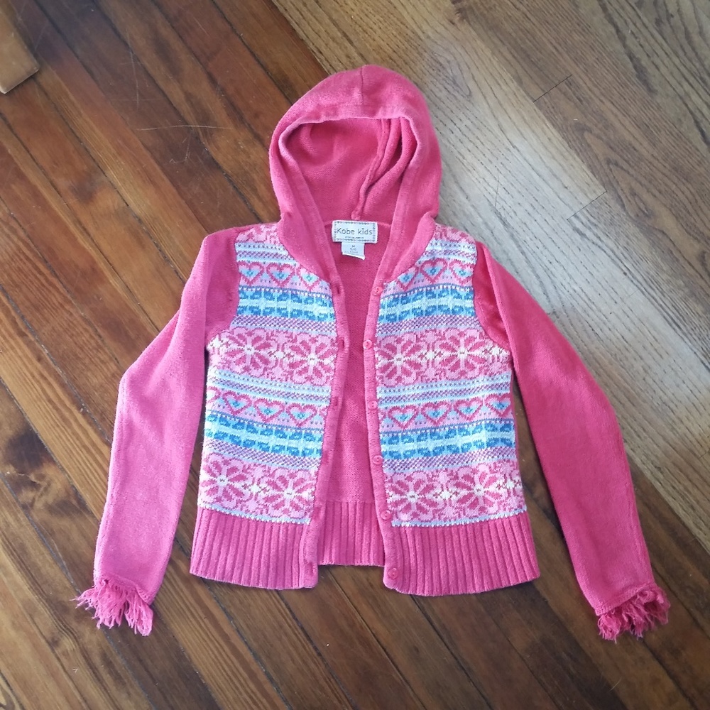 Pink Hooded Cardigan Girls 5/6